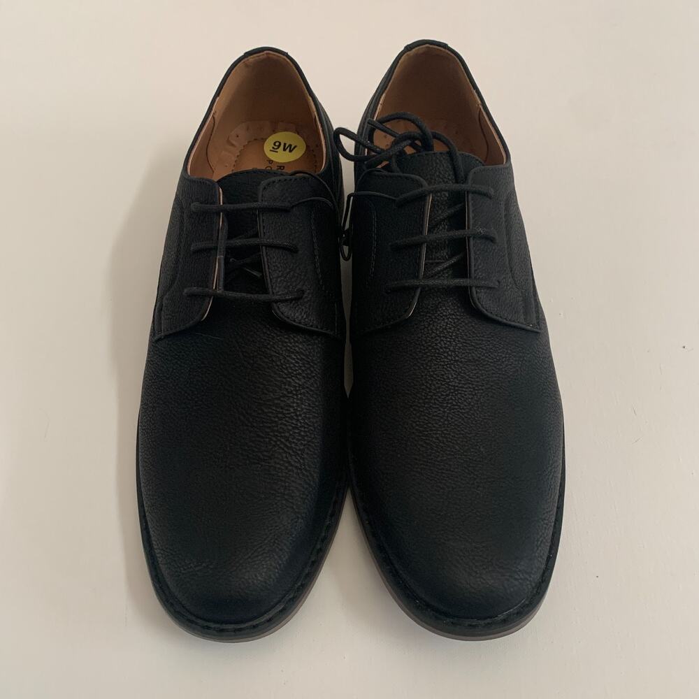Perry Ellis Portfolio Men's Sz 9W Ultra Foam Bennett Wide Black Dress Shoes - Picture 4 of 14